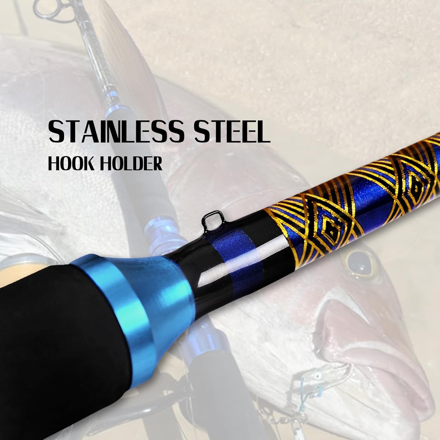 Fiblink Saltwater Graphite Jig / Spinning Rod / Jig Pole 6' Med 50-80#