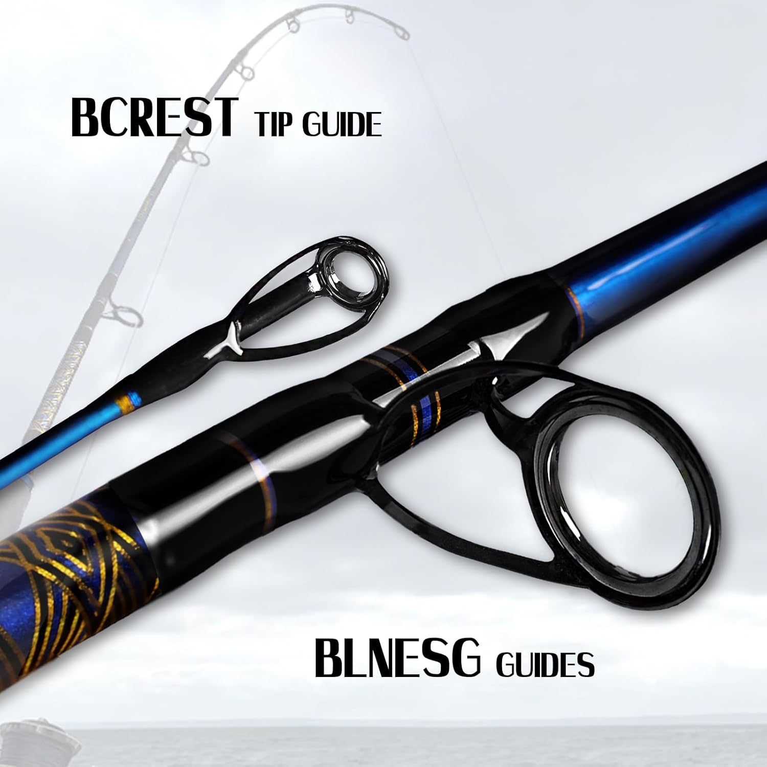 Fiblink Saltwater Graphite Jig / Spinning Rod / Jig Pole 6' Med 50-80#