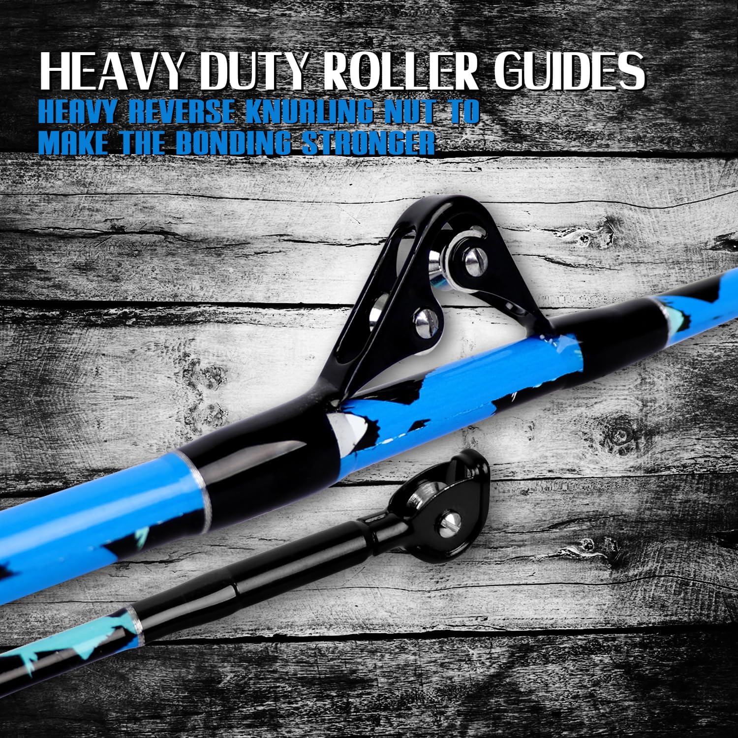 Fiblink Saltwater Fishing Rod 1Piece/2Piece Offshore Trolling Rod / Blue Camouflage (5'6"/6'/7')