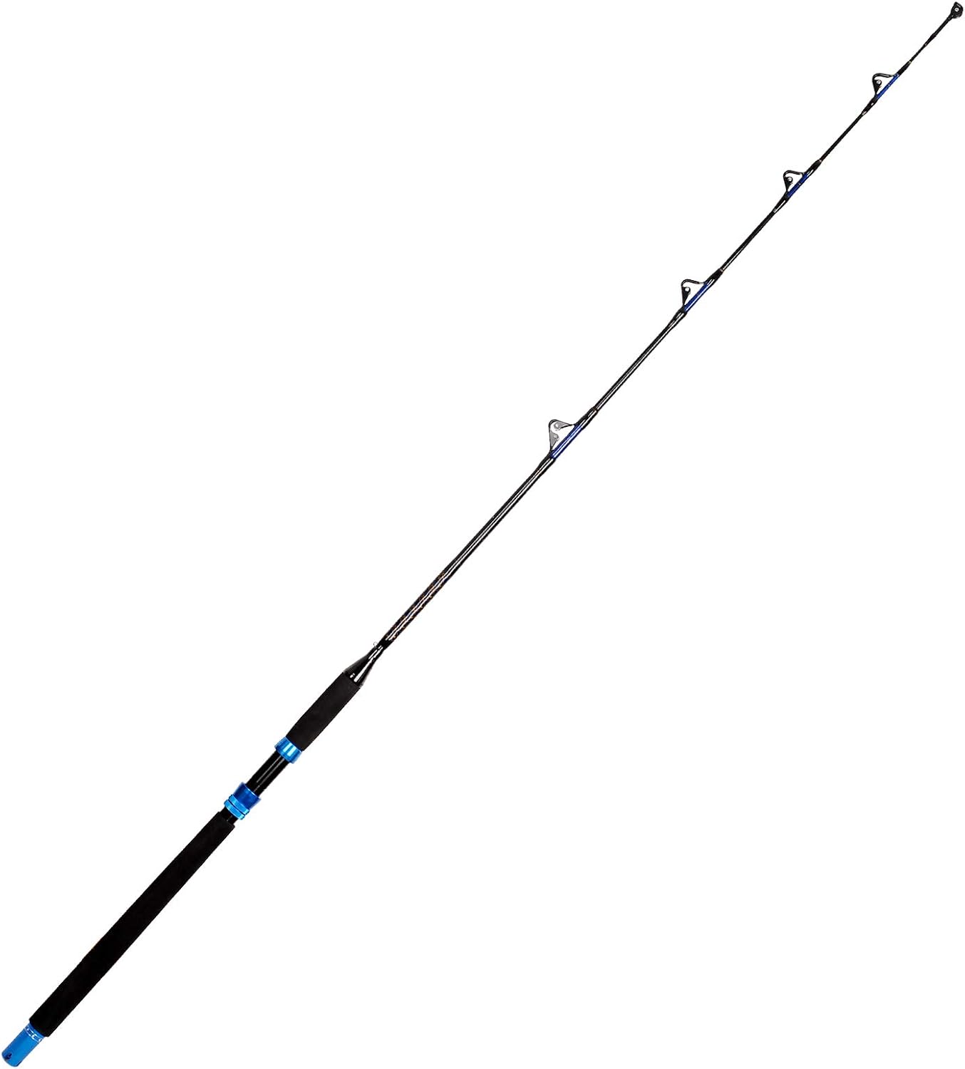 Fiblink 1-Piece Saltwater Offshore Trolling Rod Conventional Boat Rod Carbon Fishing Pole(6 Feet, 30-50 lb)