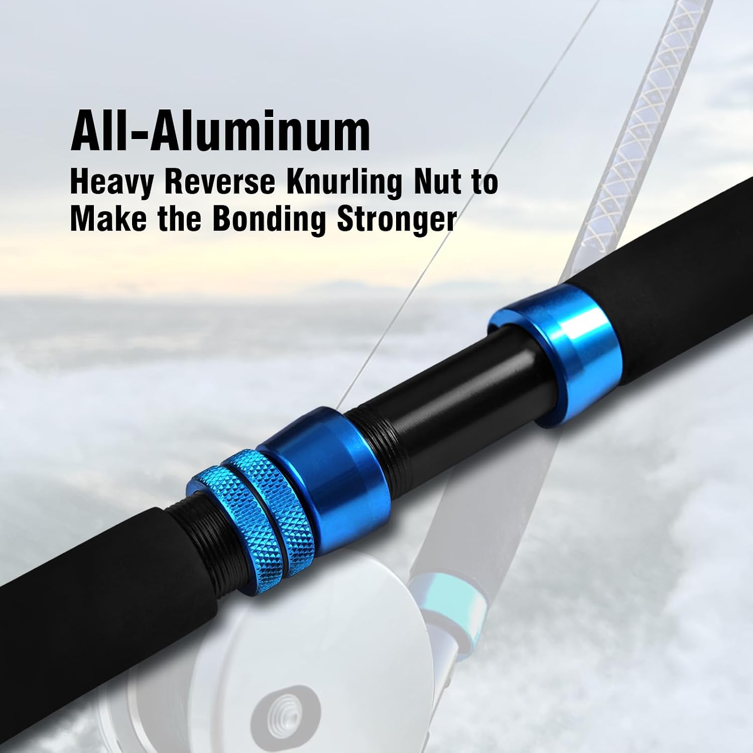 Fiblink 1-Piece Saltwater Offshore Trolling Rod Conventional Boat Rod Carbon Fishing Pole(6 Feet, 30-50 lb)