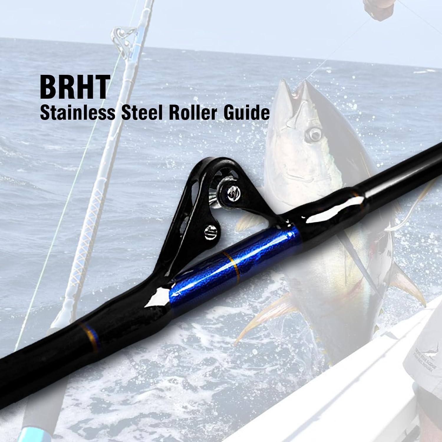 Fiblink 1-Piece Saltwater Offshore Trolling Rod Conventional Boat Rod Carbon Fishing Pole(6 Feet, 30-50 lb)