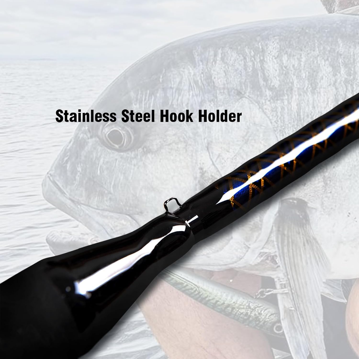 Fiblink 1-Piece Saltwater Offshore Trolling Rod Conventional Boat Rod Carbon Fishing Pole(6 Feet, 30-50 lb)