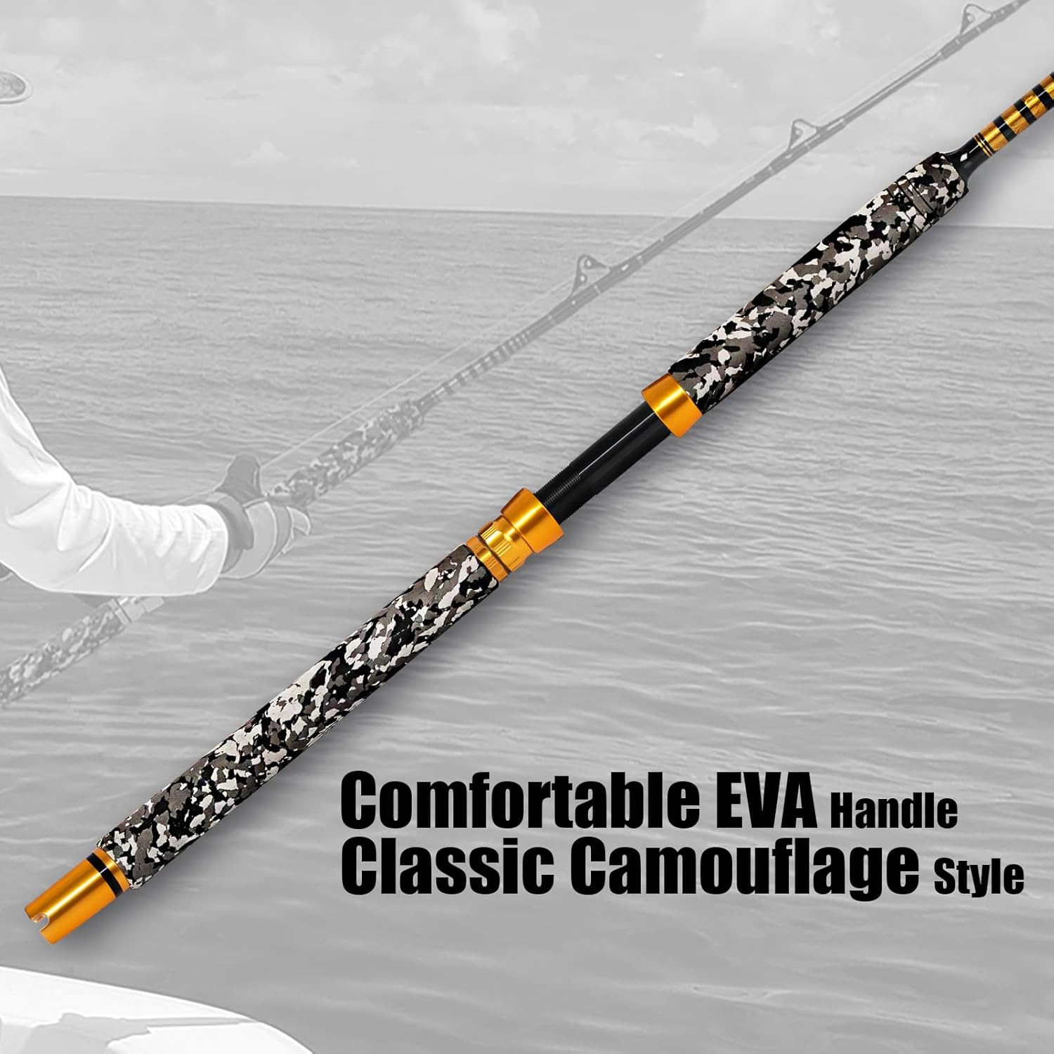 Fiblink 1-Piece Saltwater Offshore Trolling Rod